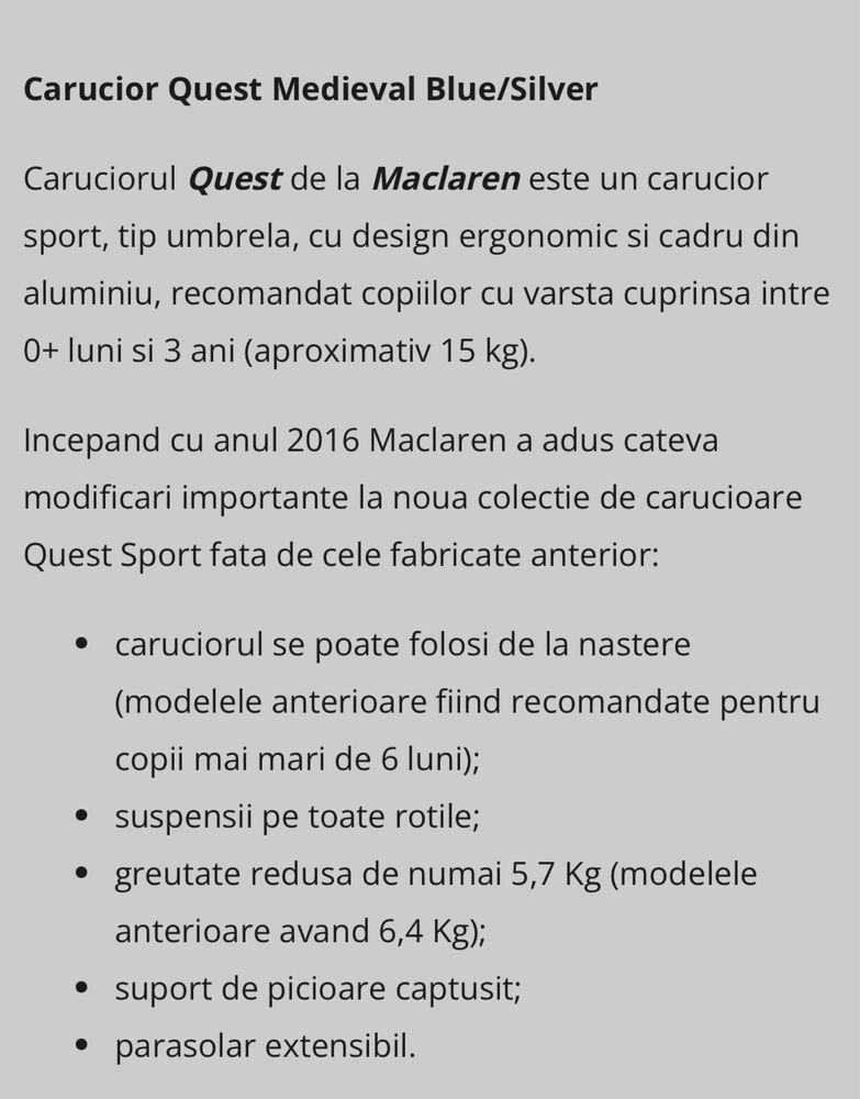 Carucior Maclaren Sport