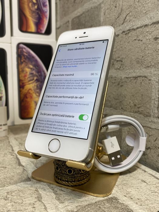 *RARITATE*  iPhone SE Silver / Baterie 96% / ȚIPLĂ 