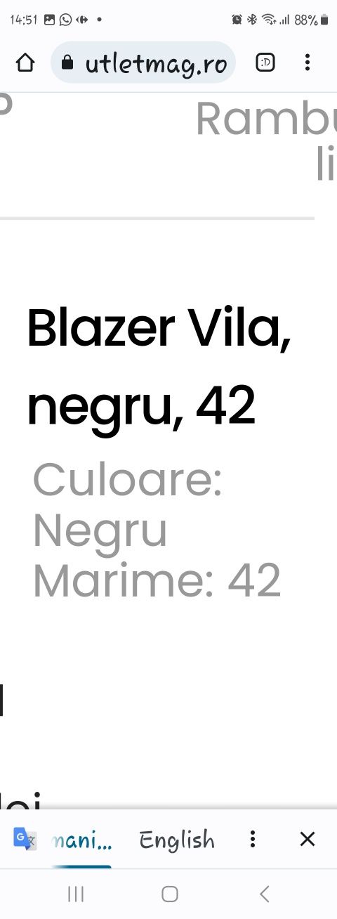 Blazer Vila, mărime 42