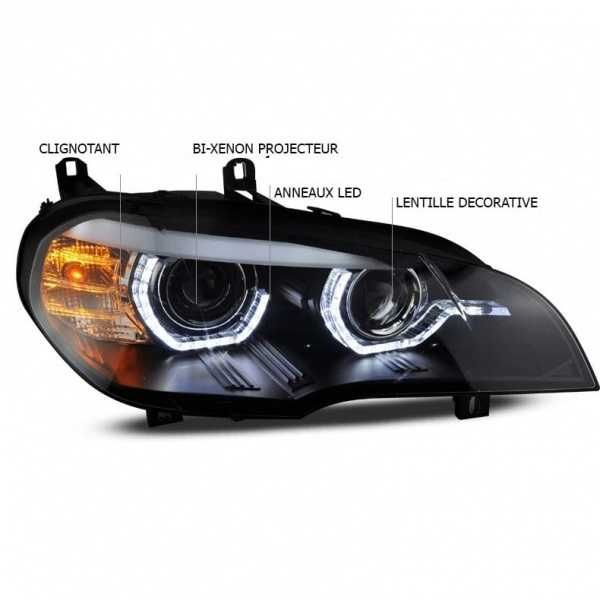 Фарове БМВ Е70 ЛЕД Xenon BMW E70 LED TFL Angle eyes Тунинг Нови КСЕНОН