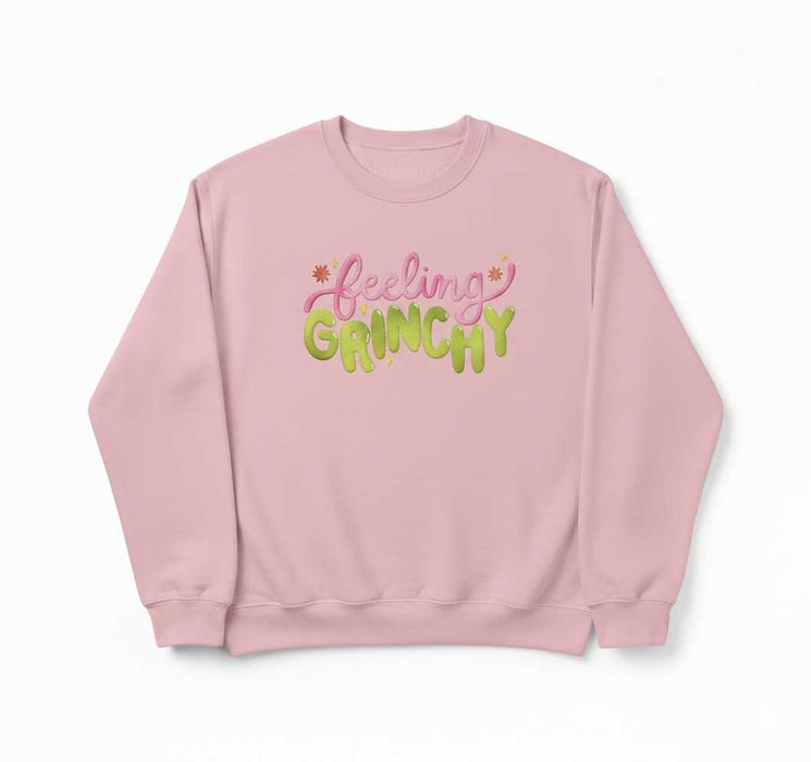 Bluză de Crăciun Brodată – „Feeling Grinchy”