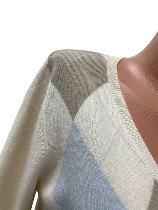 Дамски кашмирен пуловер размер L  100% КАШМИР екрю