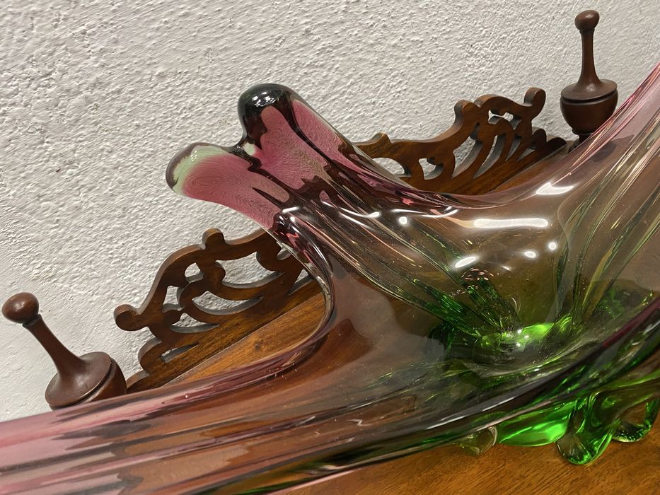 Фруктиера от разноцветно духано стъкло Мурано Италия 1960 1970