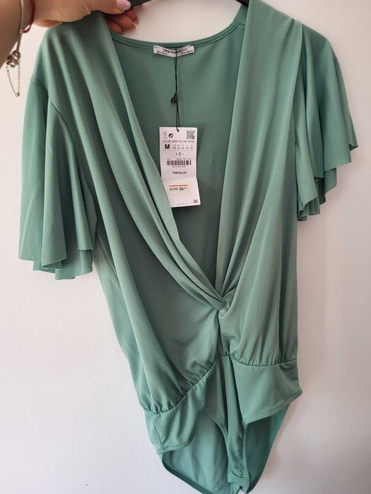 Body Zara, culoare verde
