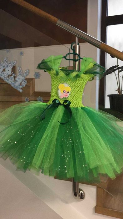 Rochita TUTU Clopotica TinkerBell zana Clopotel verde serbare carnaval
