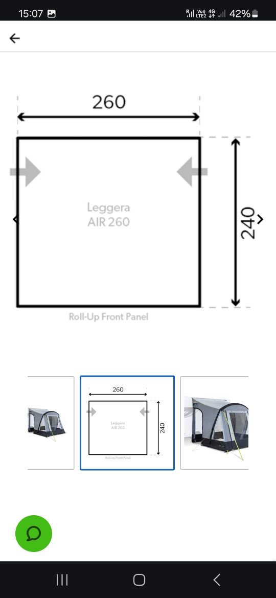 Cort rulota gonflabil,Kampa rapid air 260