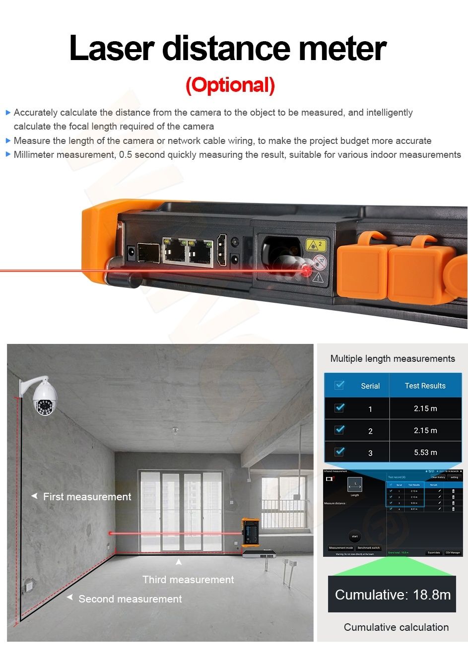 Многофункциональный сетевой CCTV All-in-one тестер, IP оптика тестер