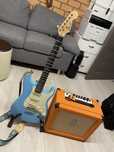 Chitara electrica + amplificator (Davis Strat++ si Orange CRUSH 35RT)