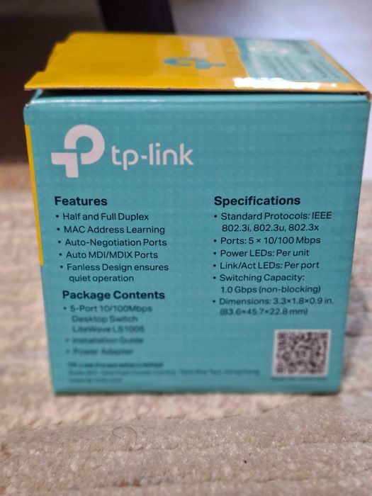 Суич TP-Link LS1005, 5 порта, 10/100Mbps
