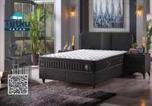 Тапицирана спалня Floransa Dark Grey с луксозен матрак