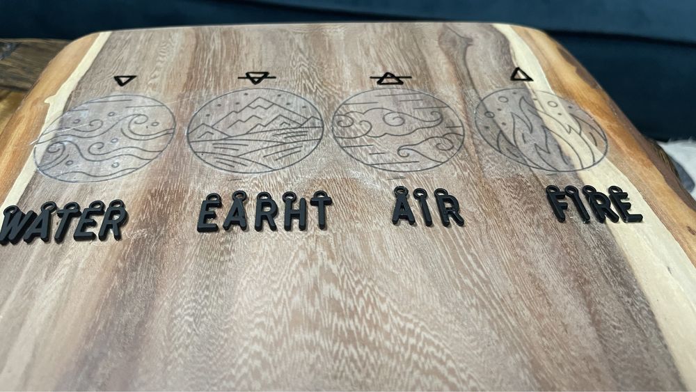 4-те елемента Пано - дърво 30 см / 25 см