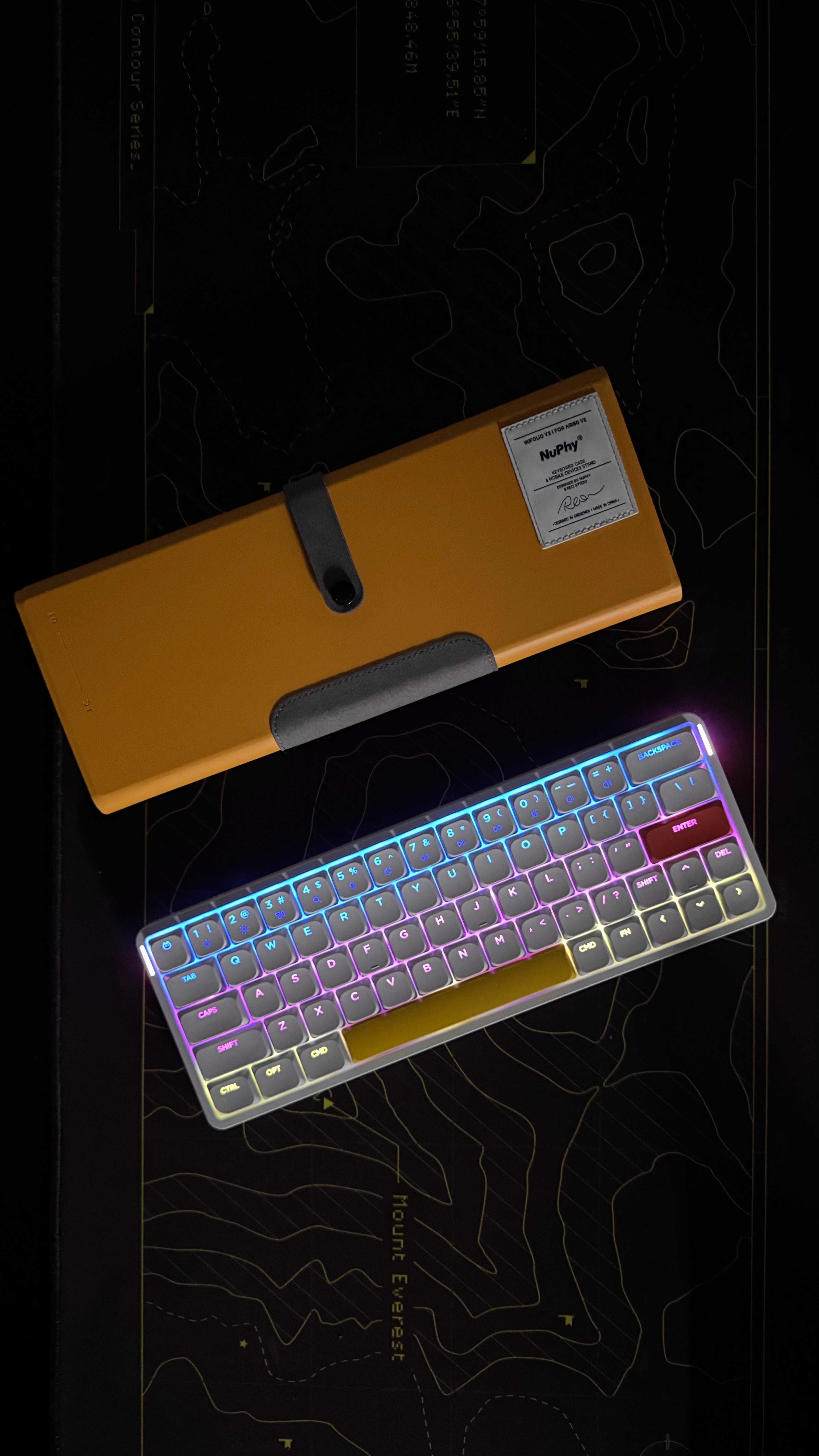 Nuphy Air60 (v2) + Everest коврик + белые кейкапы + кейс