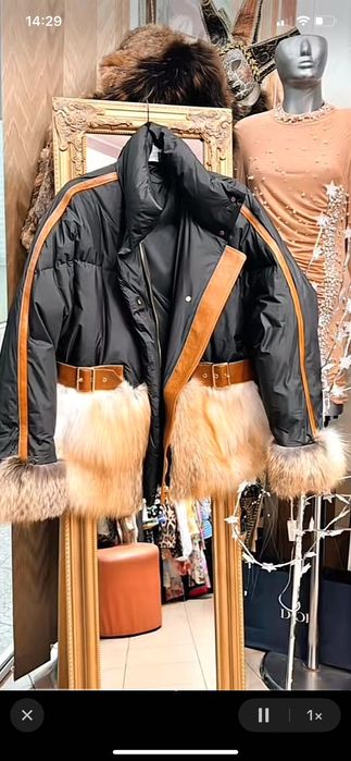 Loewe яке с естествен косъм и гъши пух