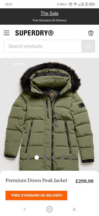 Дамско зимно яке пухено Superdry Premium Down Peak размер М -38