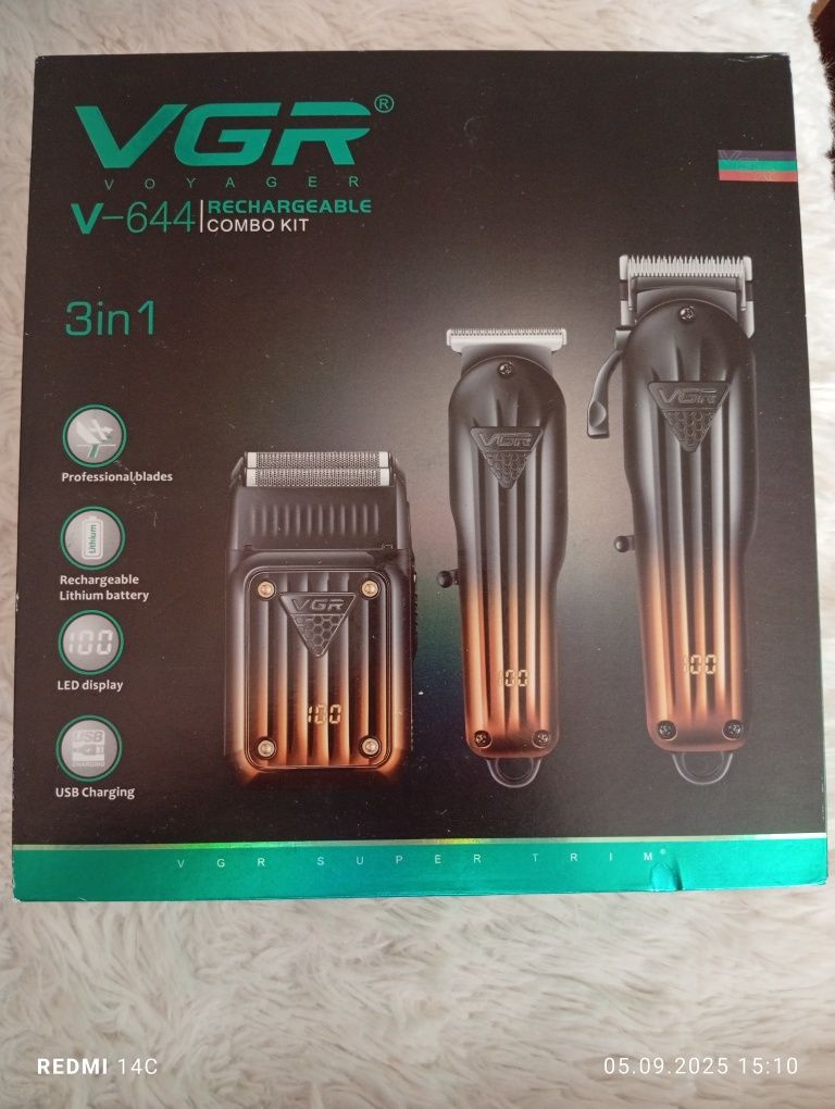 VGR V-644,rechargeable combo kit 3in1