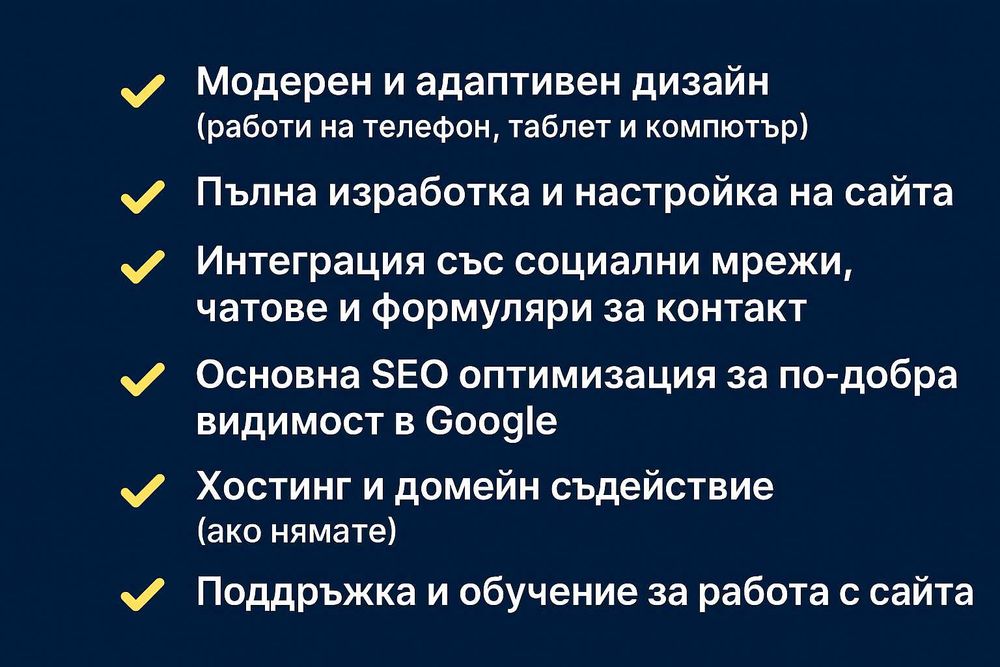 Изработка и Хостинг на Професионален Уебсайт. Бързо, Качествено!