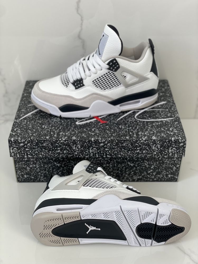 Air Jordan 4 Retro Military Black Neutral Grey White GS