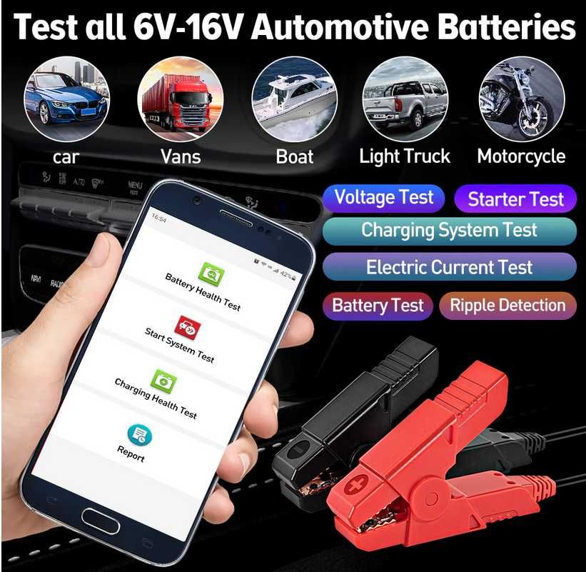 Tester Launch BST360 pt. baterii auto si acumulatori – Bluetooth