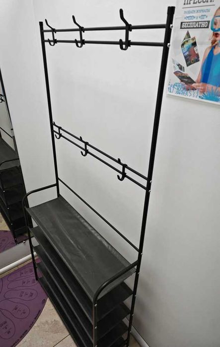 Обувница в прихожую с вешалкой, Напольная вешалка с обувницей