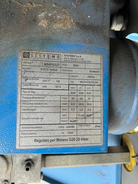 Aeroterma industriala gaz 140 kw