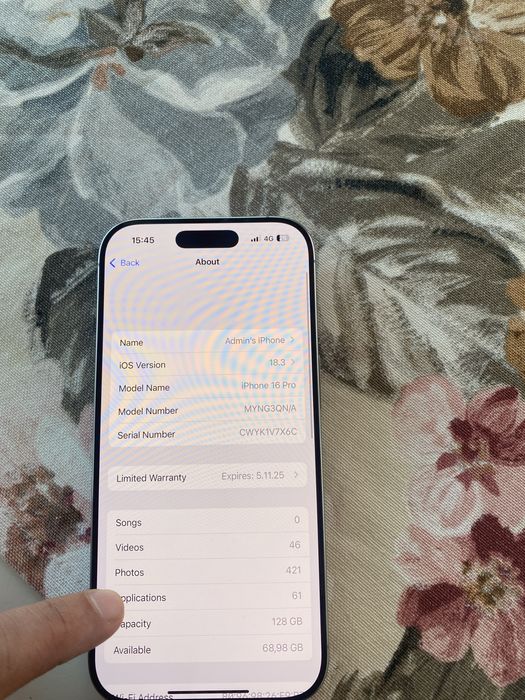Iphone 16 pro 128gb natural titanium
