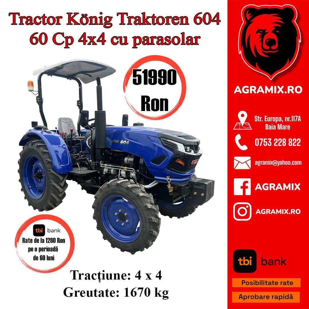 Konig tractor nou 4x4 60 Cp cu parasolar Agramix NOU