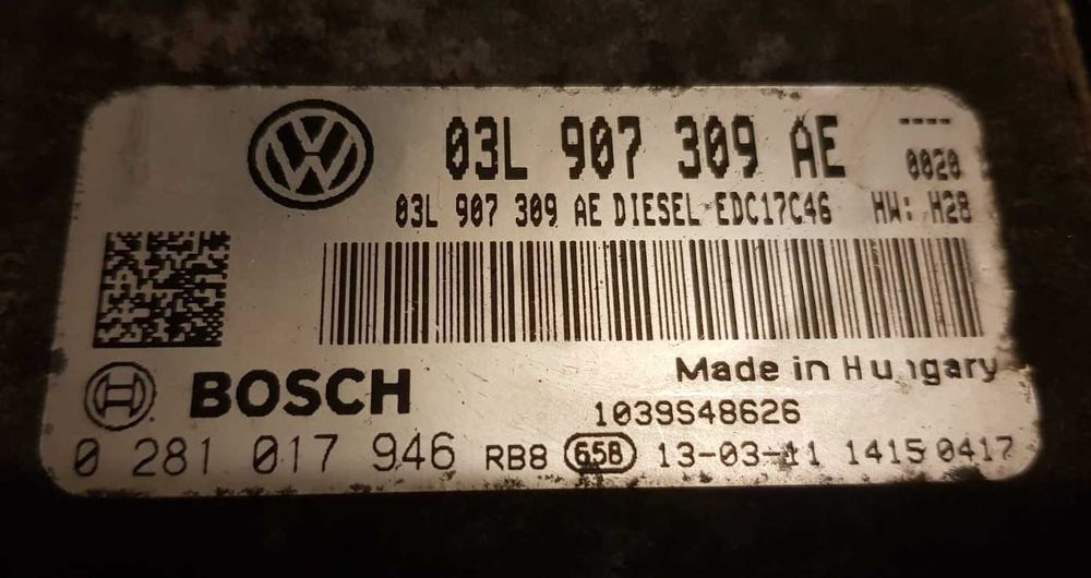 Calculator motor ECU kit pornire VW Skoda Seat 2.0 Tdi CFF 03L907309AE