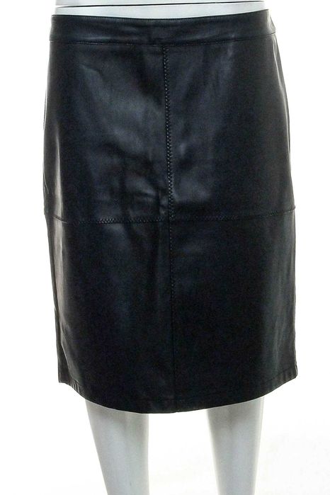 Дълга права черна кожена пола тип "молив" "Soya Concept", размер M-L