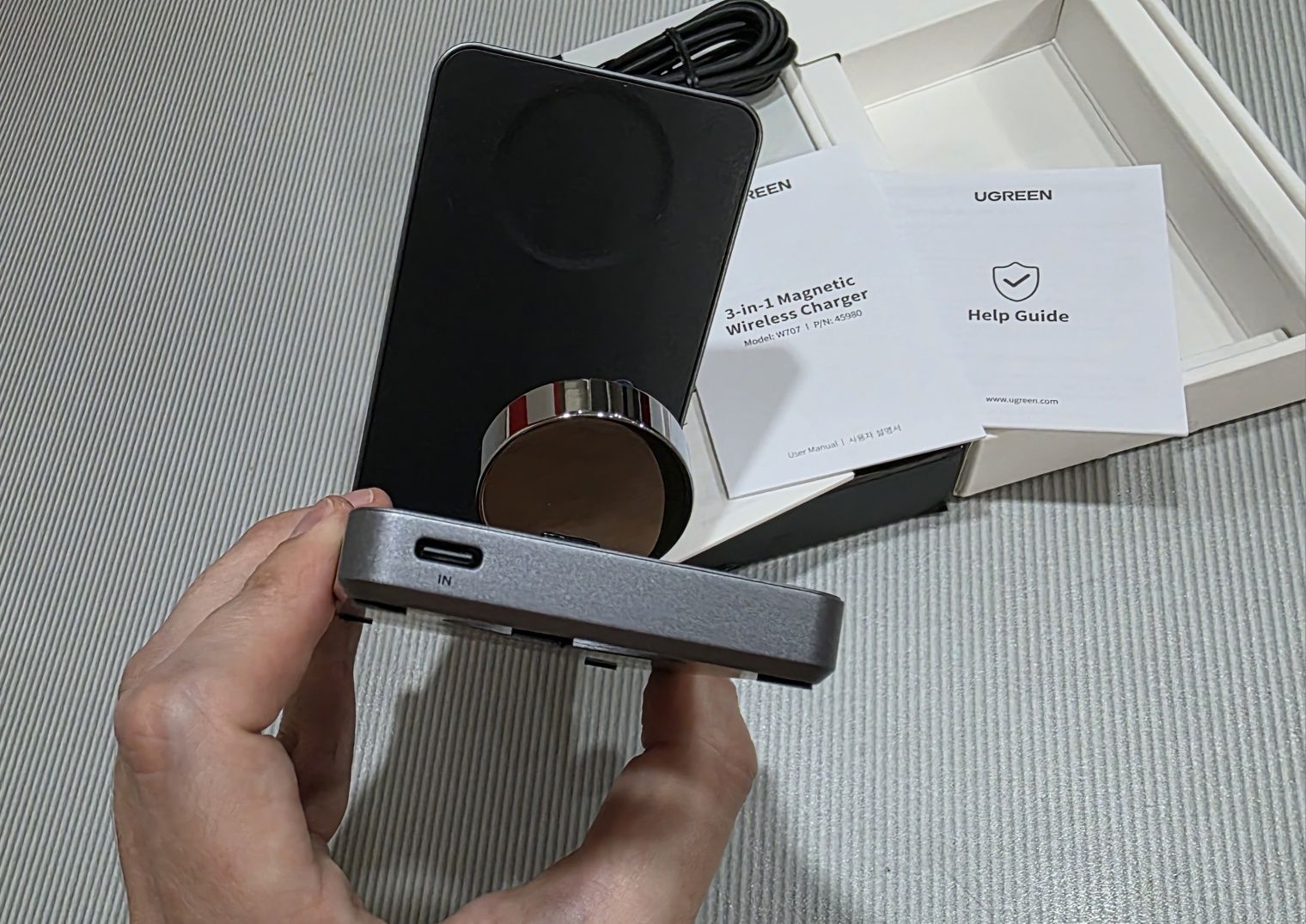 Qi2 25w Ugreen 3 in 1 MFI fast wireless charger (беспроводная)