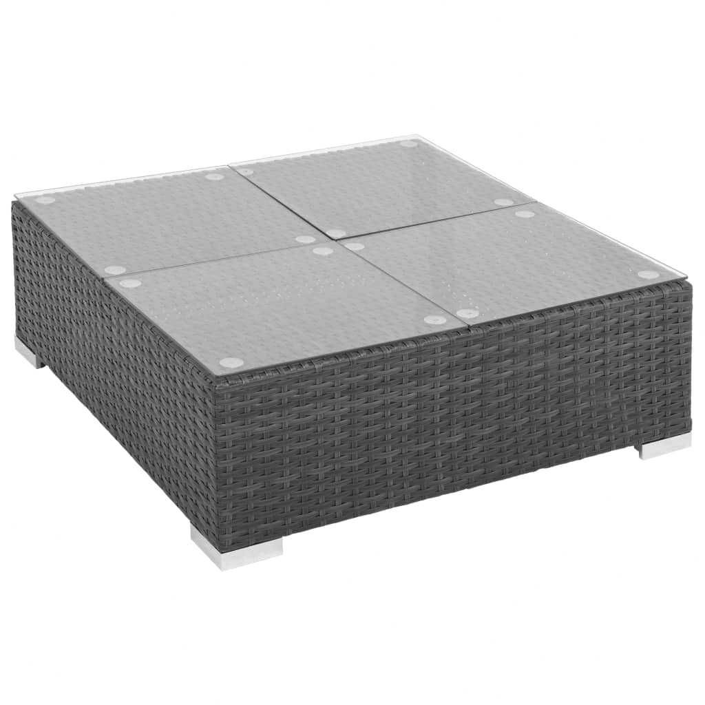 Set mobilier de gradina/terasa canapea/coltar Negru Ratan CASERTA
