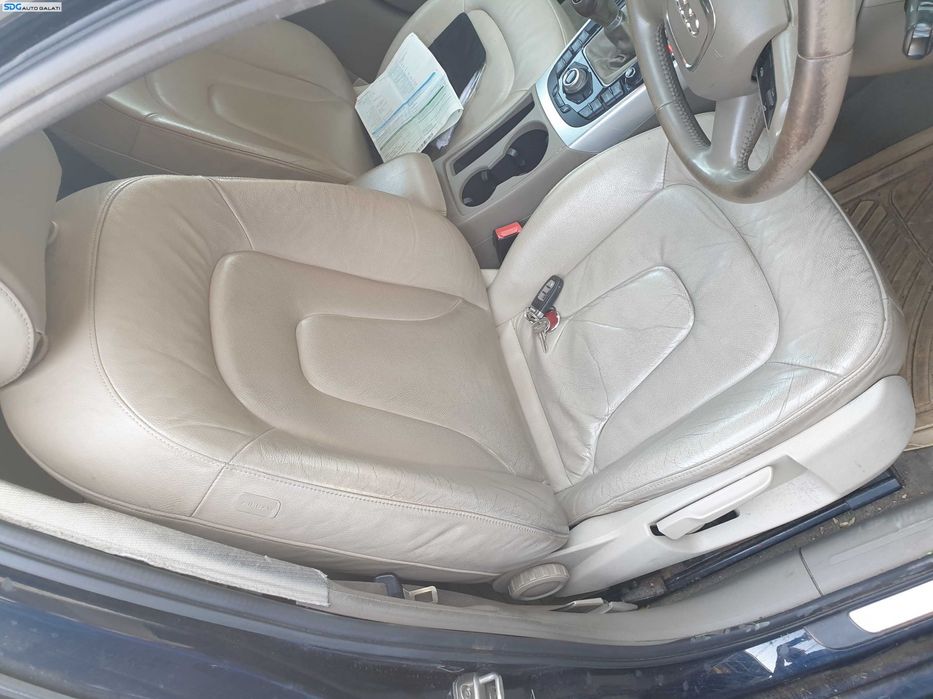 Interior Piele Crem cu Incalzire Scaune Fata Stanga Dreapta si Bancheta Spate Sezut Rupt cu Spatar Audi A4 B8 Berlina Sedan 2008 - 2015 [K4649] [K4650] [K4651]