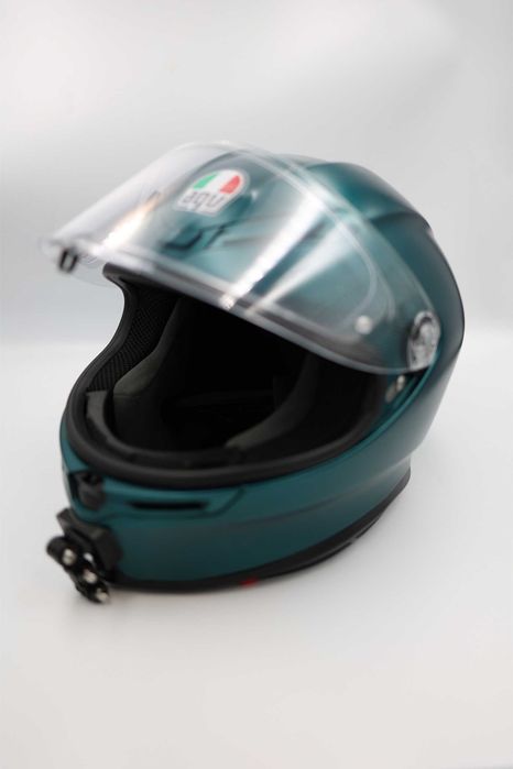 Casca moto AGV K6 verde petrol + vizieră aurie iridium – mărime S