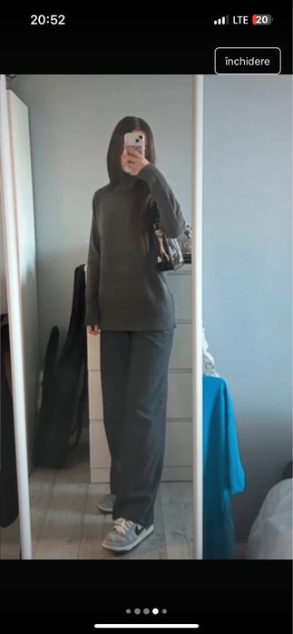 pantaloni de material evazati