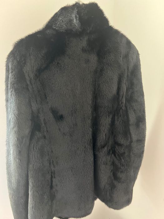 Норково палто черен
