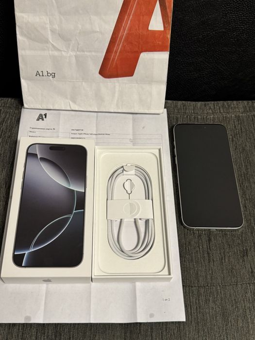 КАТО НОВ 256GB iPhone 16 Pro Max A1 Гаранция 2027г. White | Бял