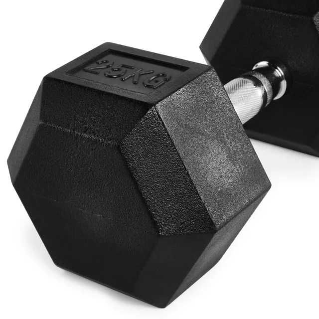 Гумирани Дъмбели HEX-Pro 5-20 кг, 7 чифта, Хексагонални Гири