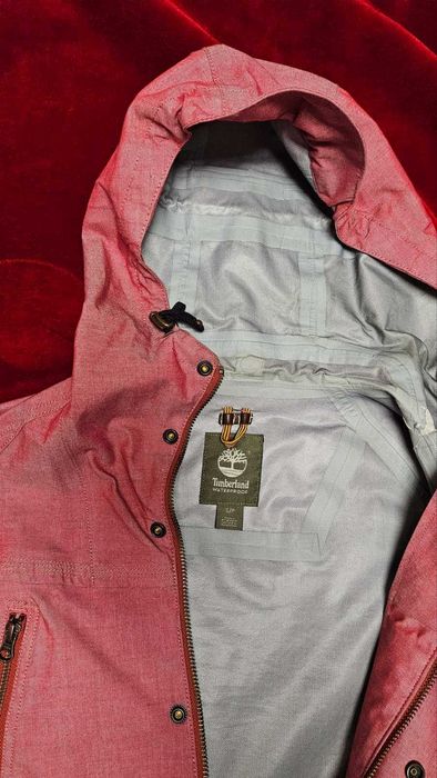 Непромокаемо яке от шамбре с качулкаБледочервен,