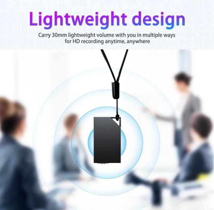 Автомоб 3см Невидим Диктофон Гласова Активация 2хМикрофона Подслушване