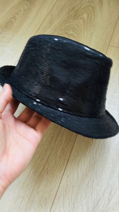 Pălărie tip Fedora Neagră cu Paiete