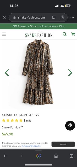 Rochie Zara office snake print S/M noua satinata