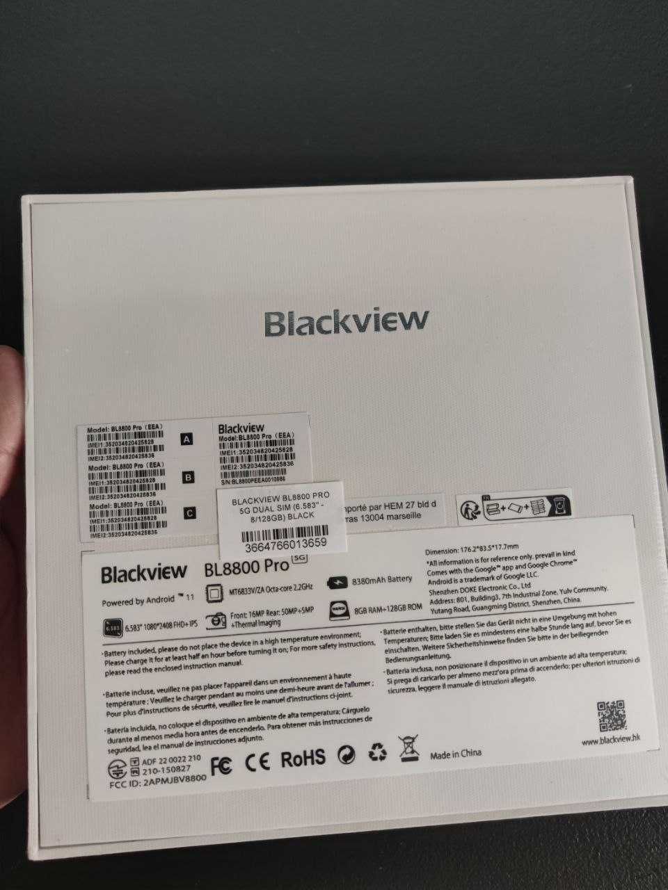 Telefon Blackview BL8800 PRO, 8/128GB ROM, 8380mAh, Black, Sigilat!