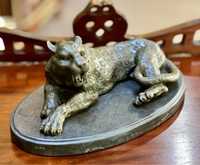 Sculptură Bronz Leopard *** vintage / antic / vechi / retro ***