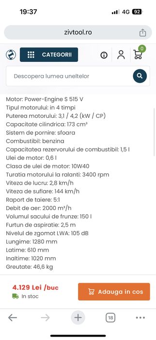 Vand masina de adunat frunze gfls 1700 4 in 1