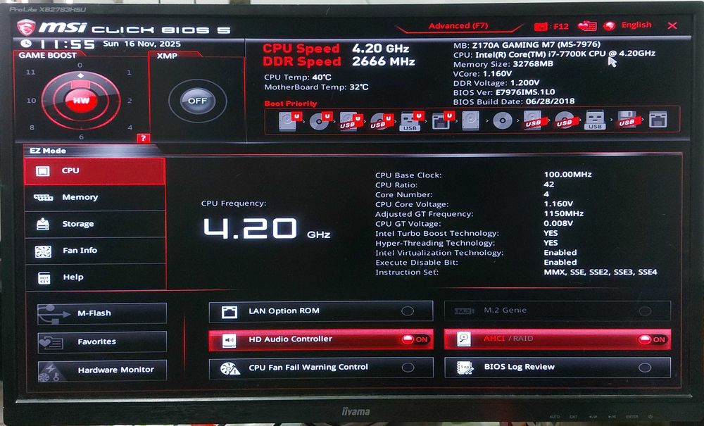 KIT  i7 7700K 4.2GHz + MSI Z170A Gaming M7 + Cooler Intel