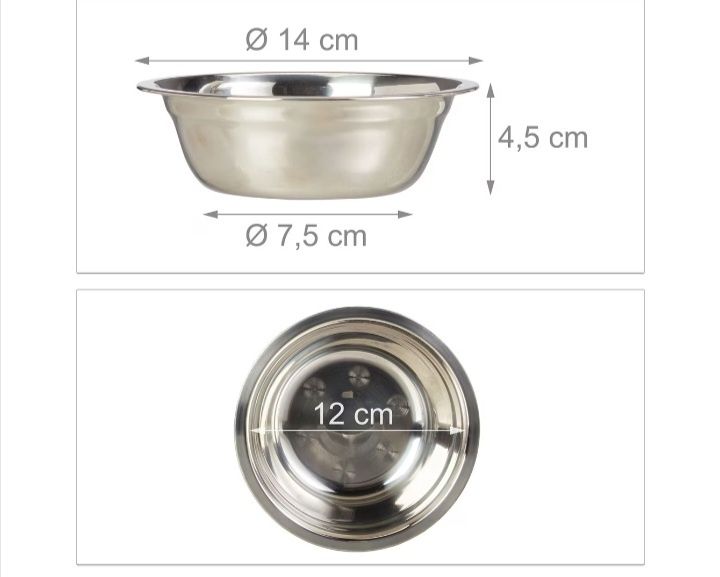 Set doua boluri inox pentru animale, suport bambus