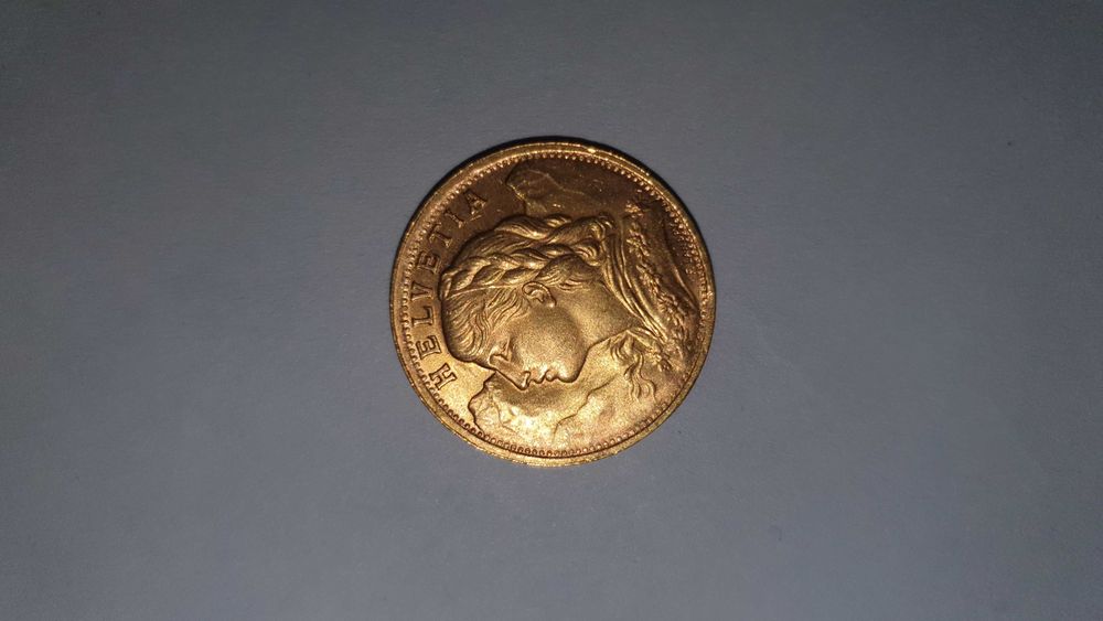 Moneda aur 20 Franc Vrenelli Elvetia 1947 impecabila !