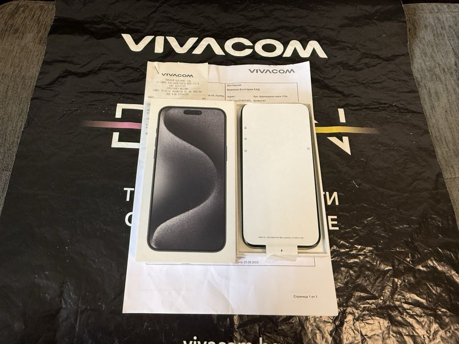 ***КАТО НОВ 256GB iPhone 15 Pro Max Vivacom гаранция до 25г  Titanium