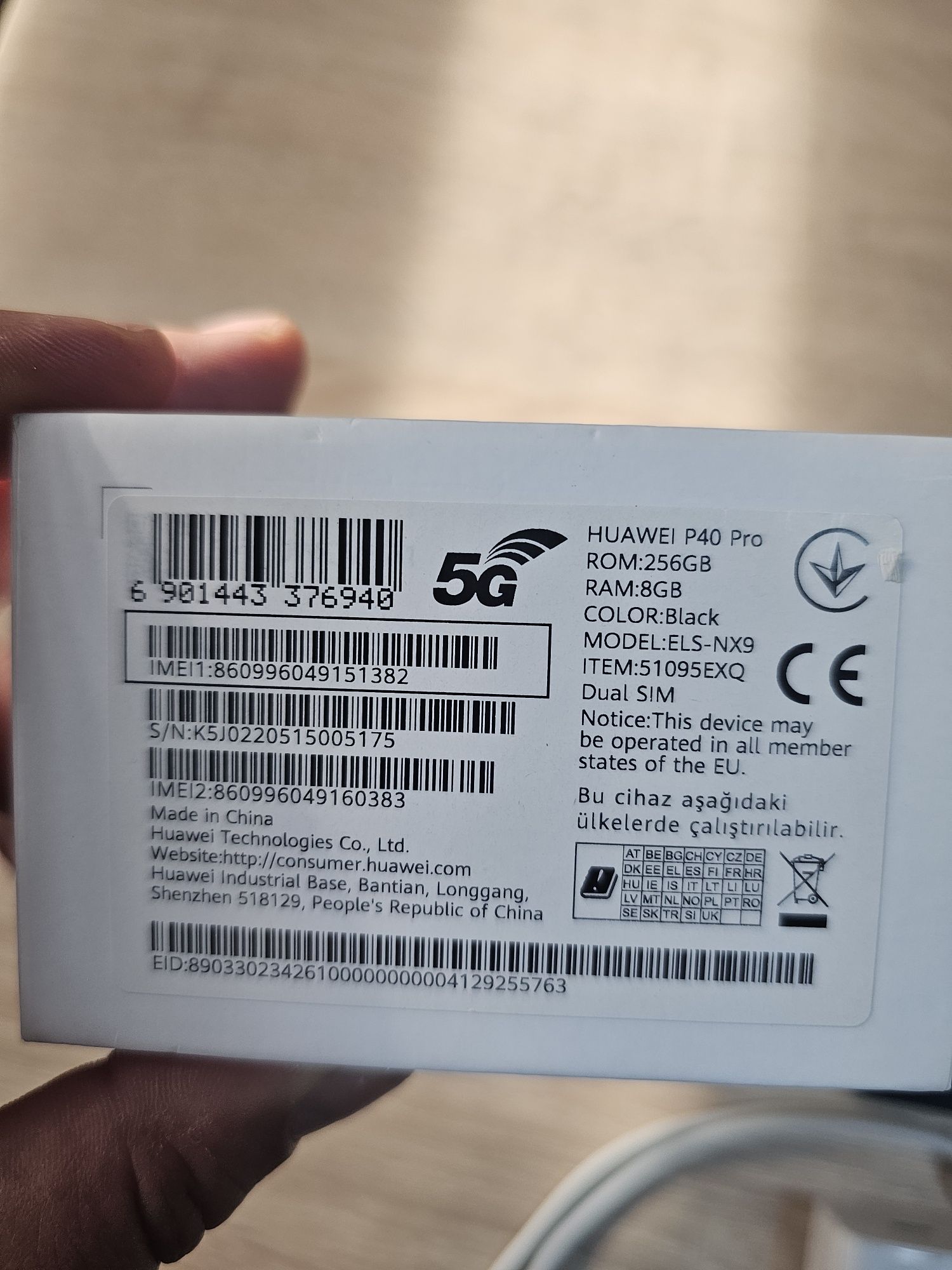 Huawei P40 Pro 8gb Ram 256 GB memorie