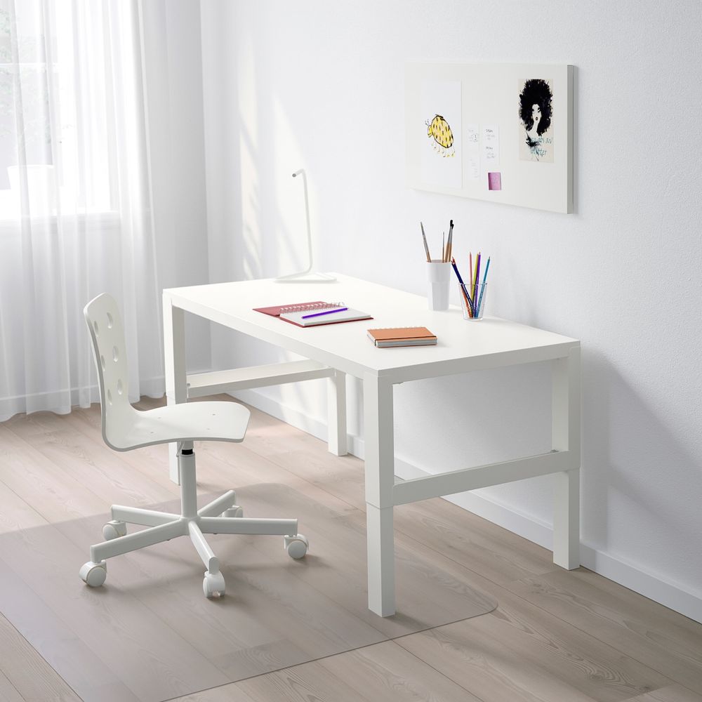 IKEA ПОЛЬ Письменный стол, белый, 128x58 см