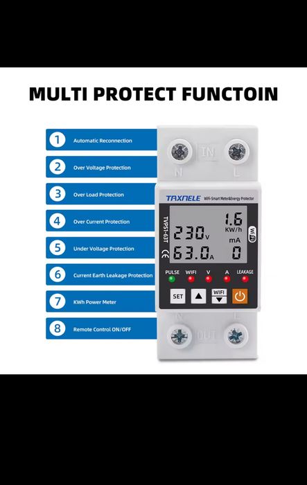 Contor  wifi - releu inteligent cu protecție diferențială!